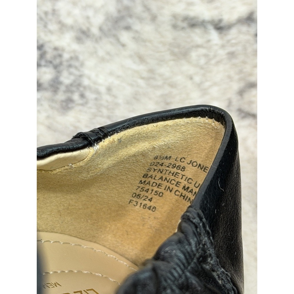 Liz Claiborne Black Leather Loafers Women's Size 8.5 Gold Horsebit Preppy Smart - Picture 7 of 8